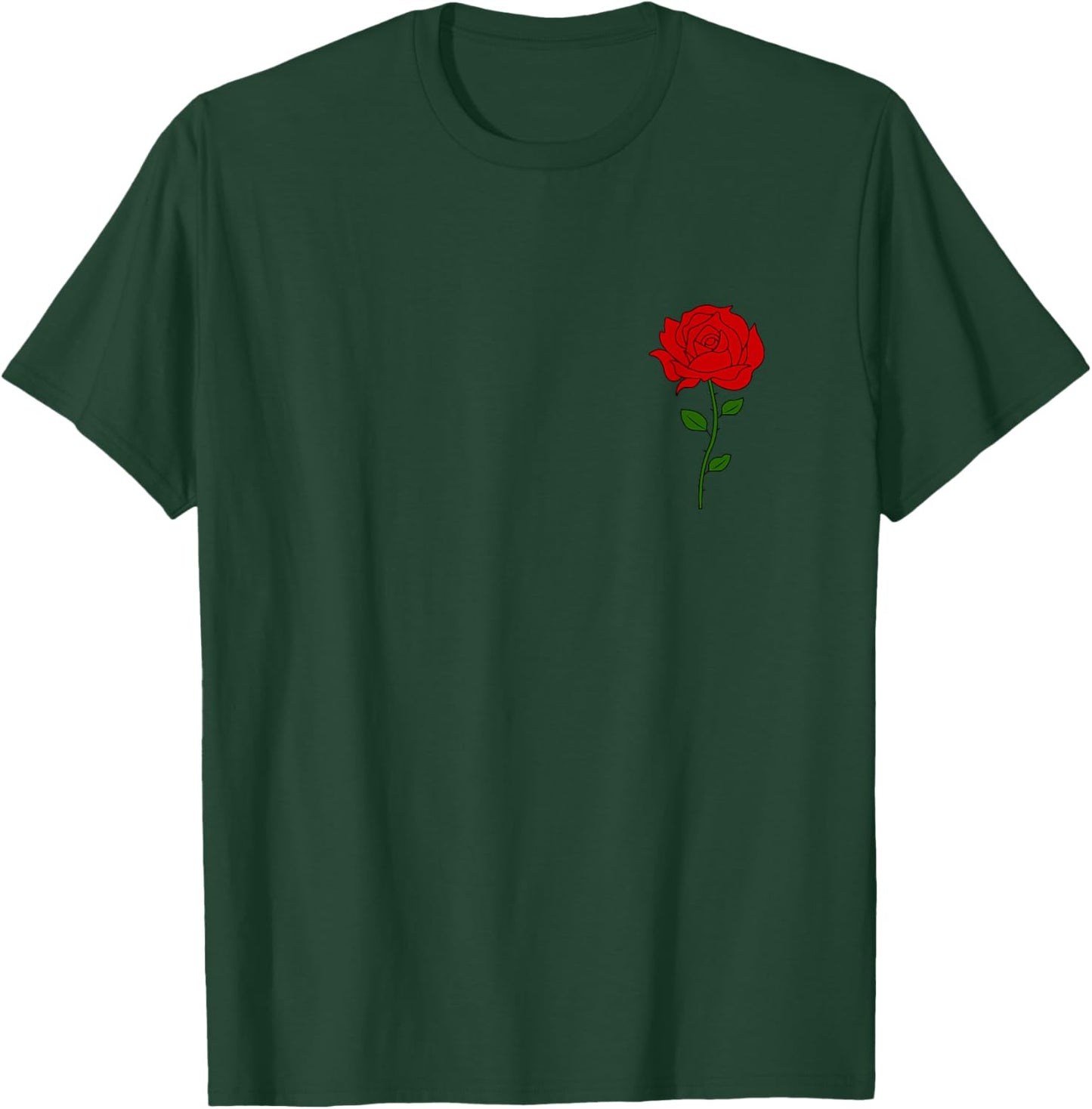Pocket Design Rose Red | Roses Flowers Women Men Teens T-Shirt - T-Shirt | Forest