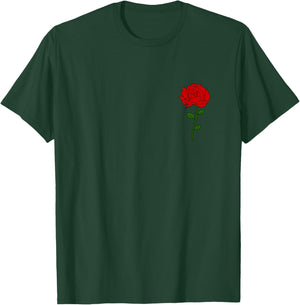 Pocket Design Rose Red | Roses Flowers Women Men Teens T-Shirt - T-Shirt | Forest