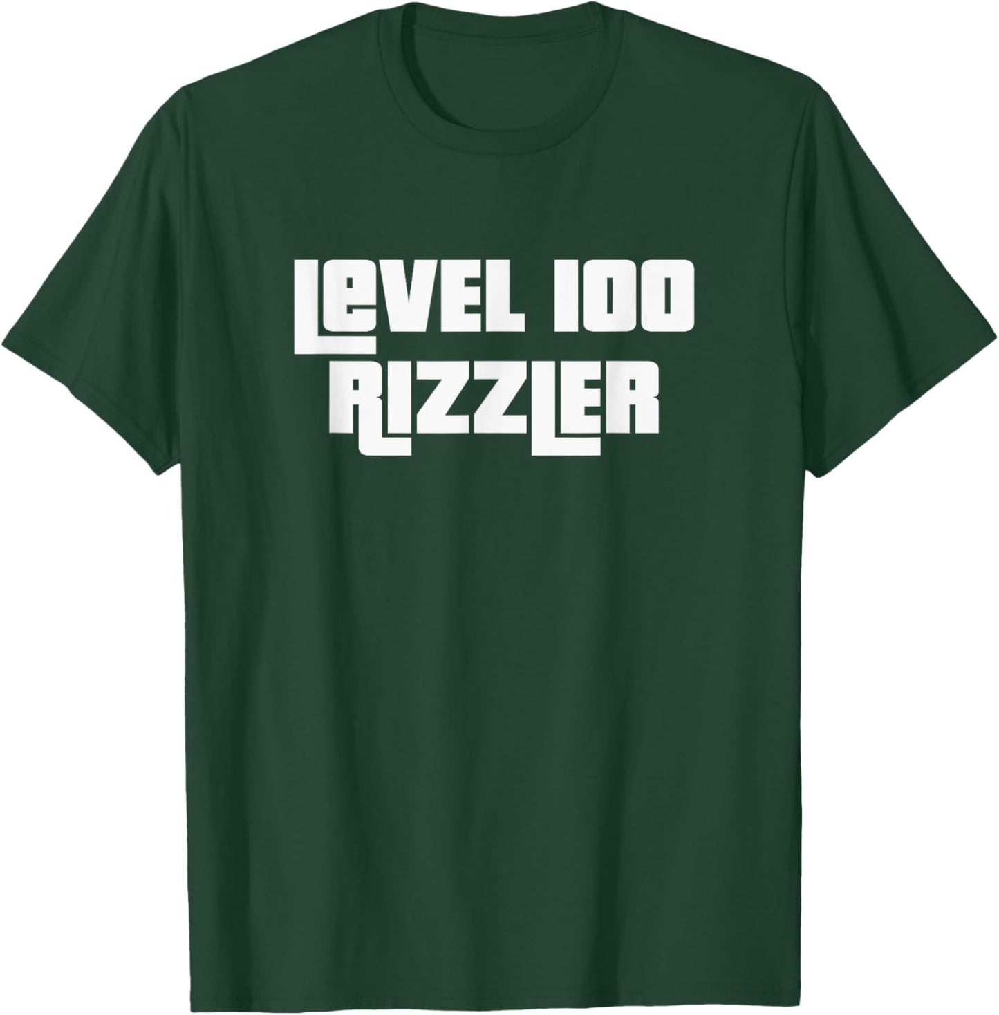 Level 100 Rizzler Gen Z Slang Meme Line T-Shirt - T-Shirt | Forest