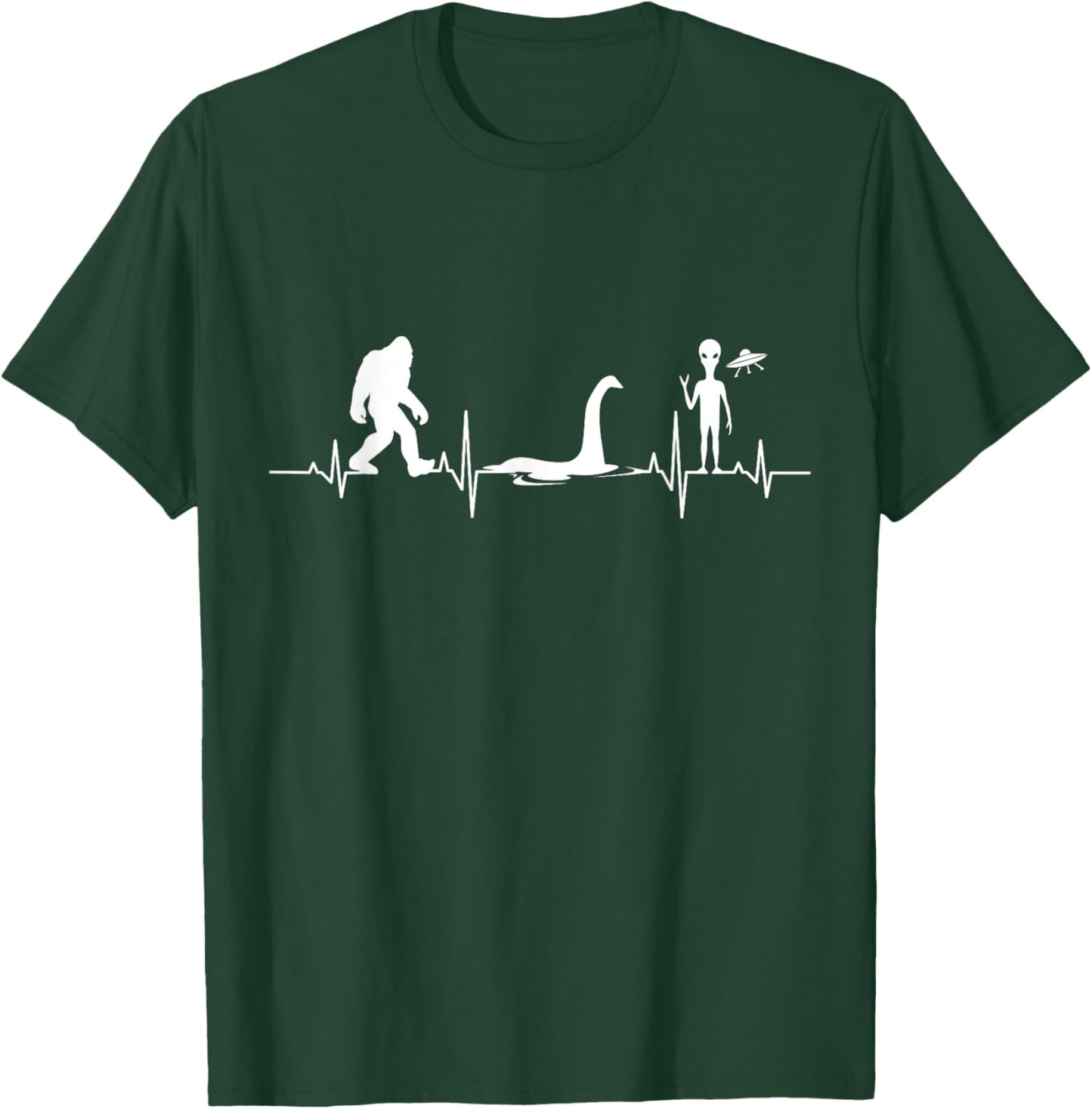 Funny Bigfoot Sasquatch Loch Ness Monster Nessie Alien UFO T-Shirt - T-Shirt | Forest