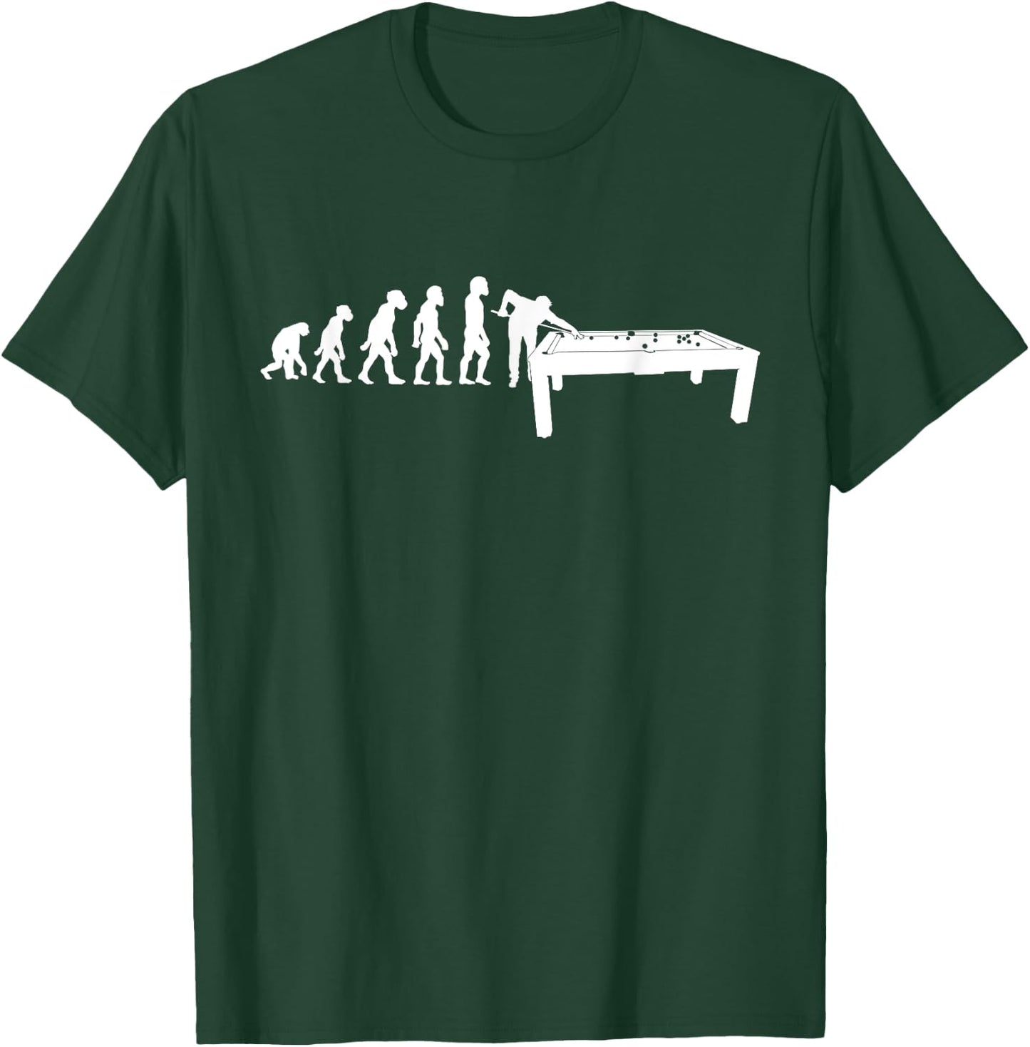 Funny Human Billiards Evolution 8 Ball Pool Cue Stick Player T-Shirt - T-Shirt | Forest
