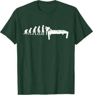 Funny Human Billiards Evolution 8 Ball Pool Cue Stick Player T-Shirt - T-Shirt | Forest