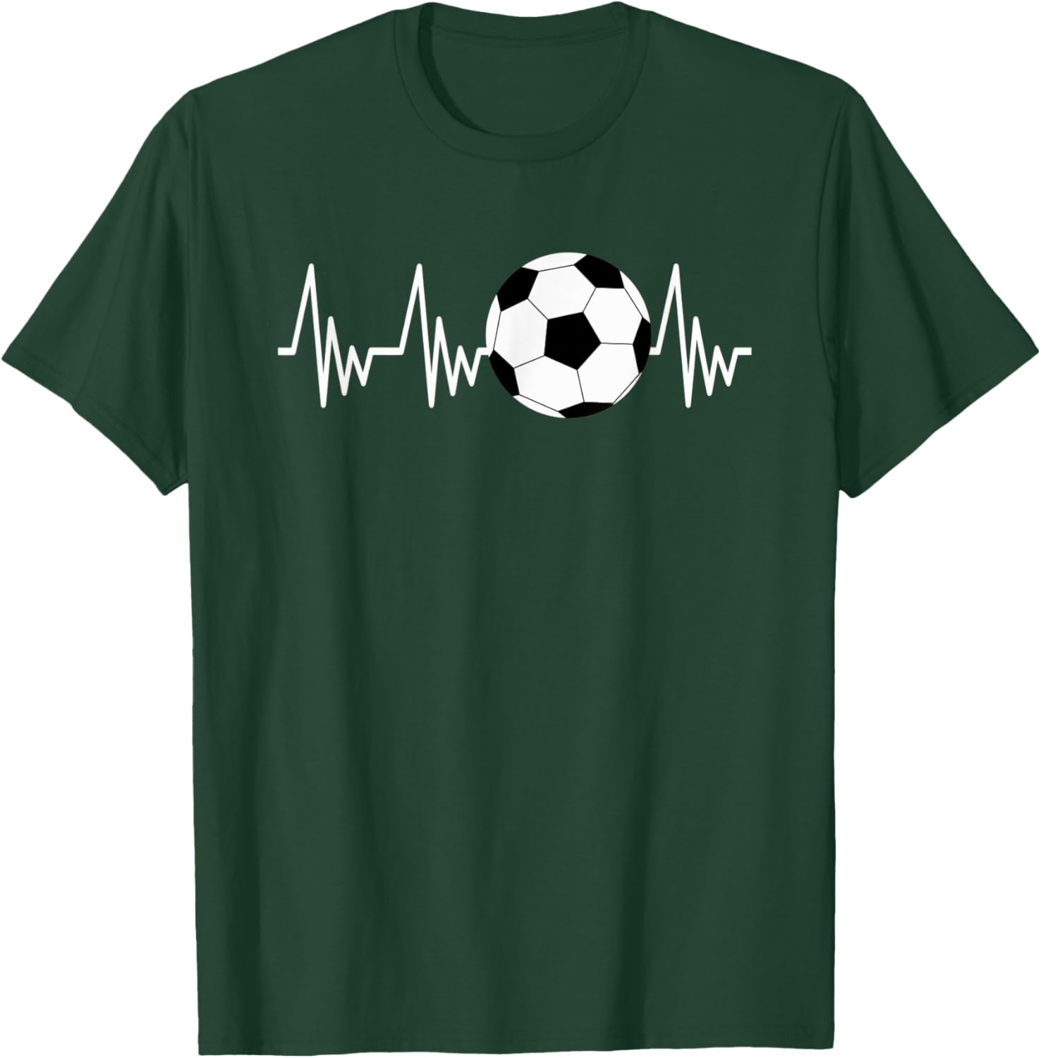 Heartline Sports Football Soccer ball Love Heart Lifeline T-Shirt - T-Shirt | Forest