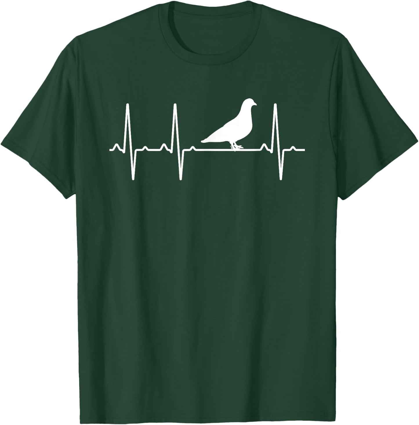 Pigeon Heartbeat Gift Women Bandtail Bird Dove Lover T-Shirt - T-Shirt | Forest