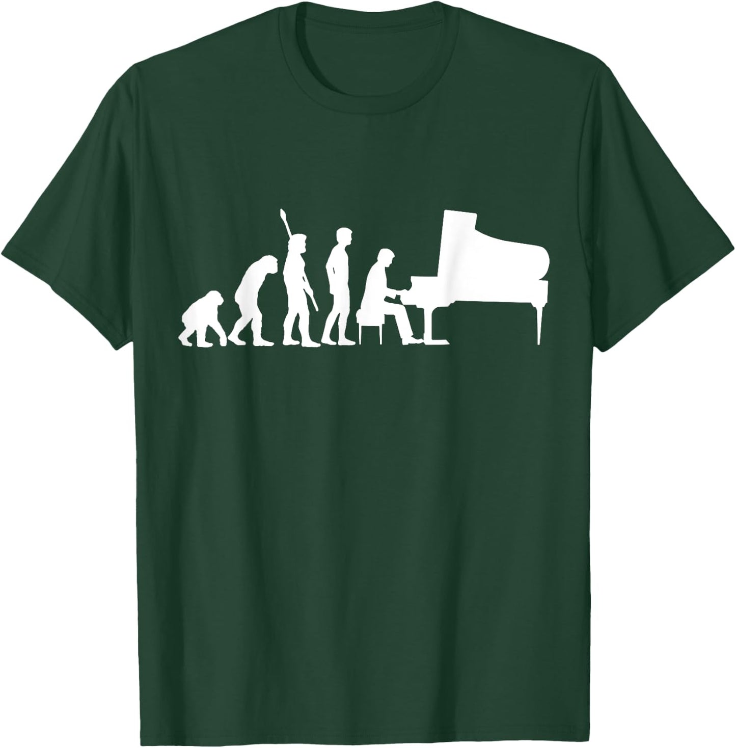 Funny Piano Player Pianist Musician Saying I Evolution T-Shirt - T-Shirt | Forest