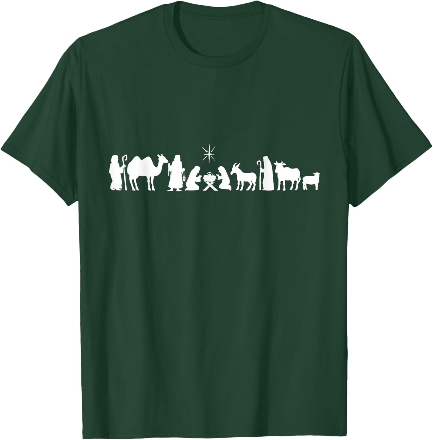 Oh Holy Night Nativity Scene Christianity T-Shirt - T-Shirt | Forest
