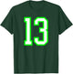 Sports Team Jersey #13 White Lime Jersey Number 13 T-Shirt - T-Shirt | Forest