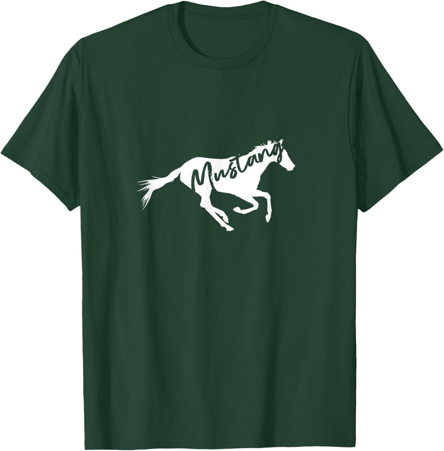 Running Wild Mustang Horse Breed Lover Silhouette T-Shirt - T-Shirt | Forest