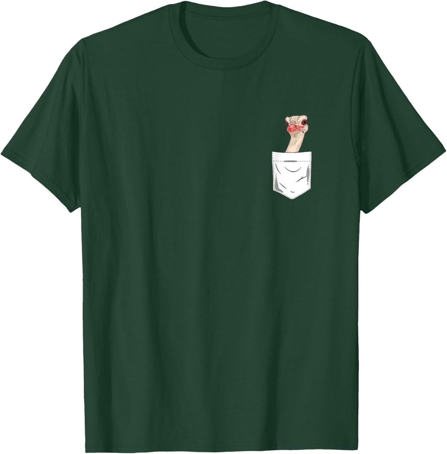 Ostrich Bird in the Pocket Funny Ostrich T-Shirt - T-Shirt | Forest