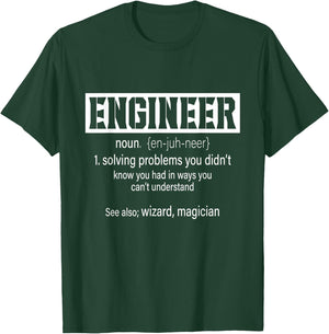 Engineer Funny Dictionary Definition Engineering Students T-Shirt - T-Shirt | Forest