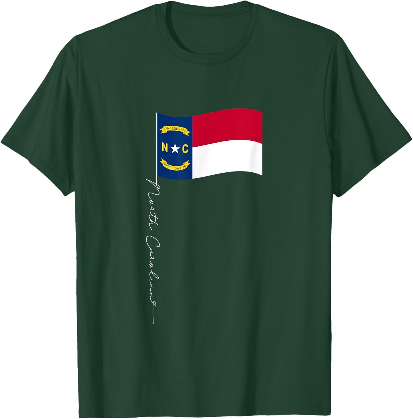 North Carolina Signature Flag Pole - North Carolinian Flag T-Shirt - T-Shirt | Forest