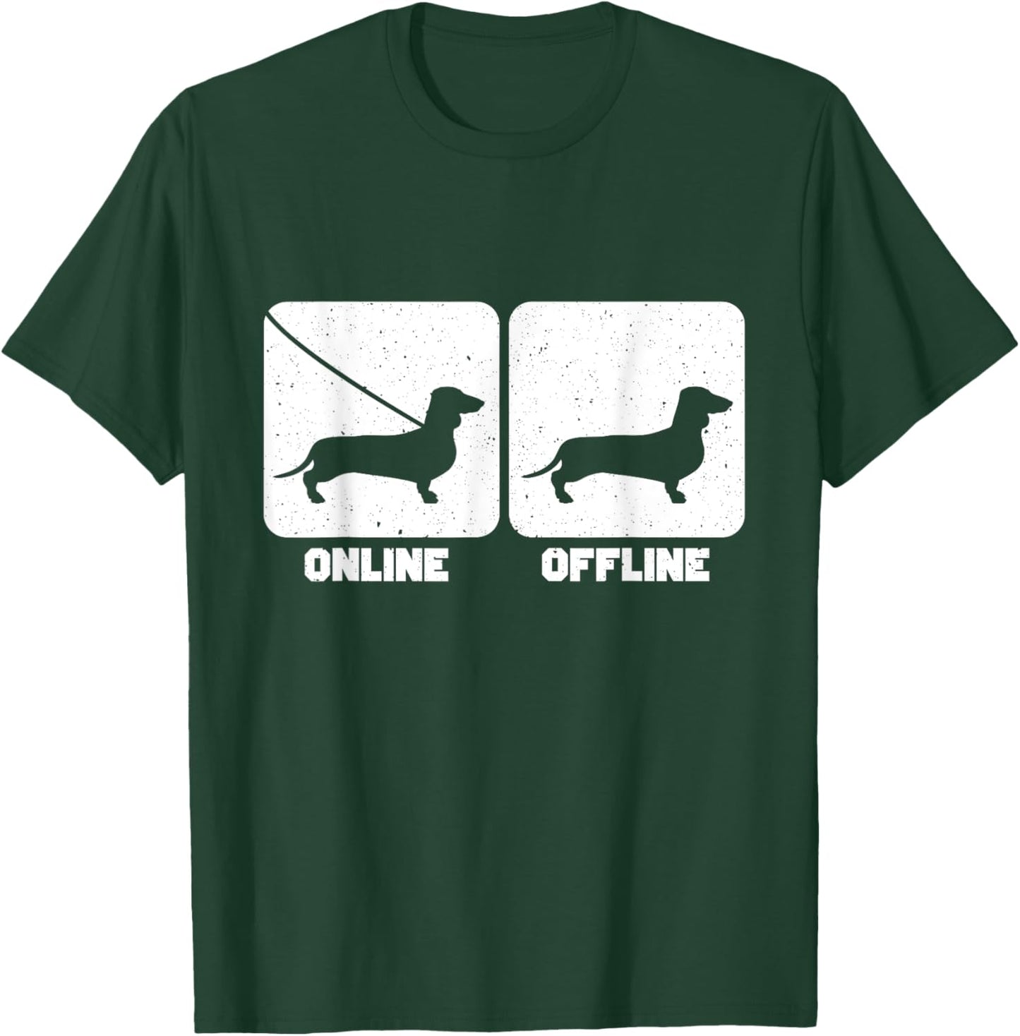 Funny Online Offline Dachshund T-Shirt - T-Shirt | Forest