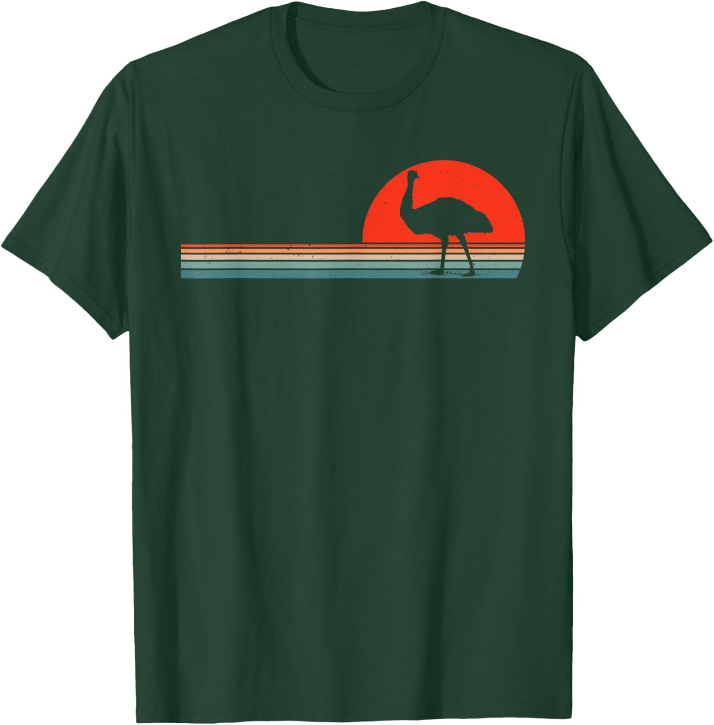 Cool Retro Emu Bird Lover Australian Animal T-Shirt - T-Shirt | Forest