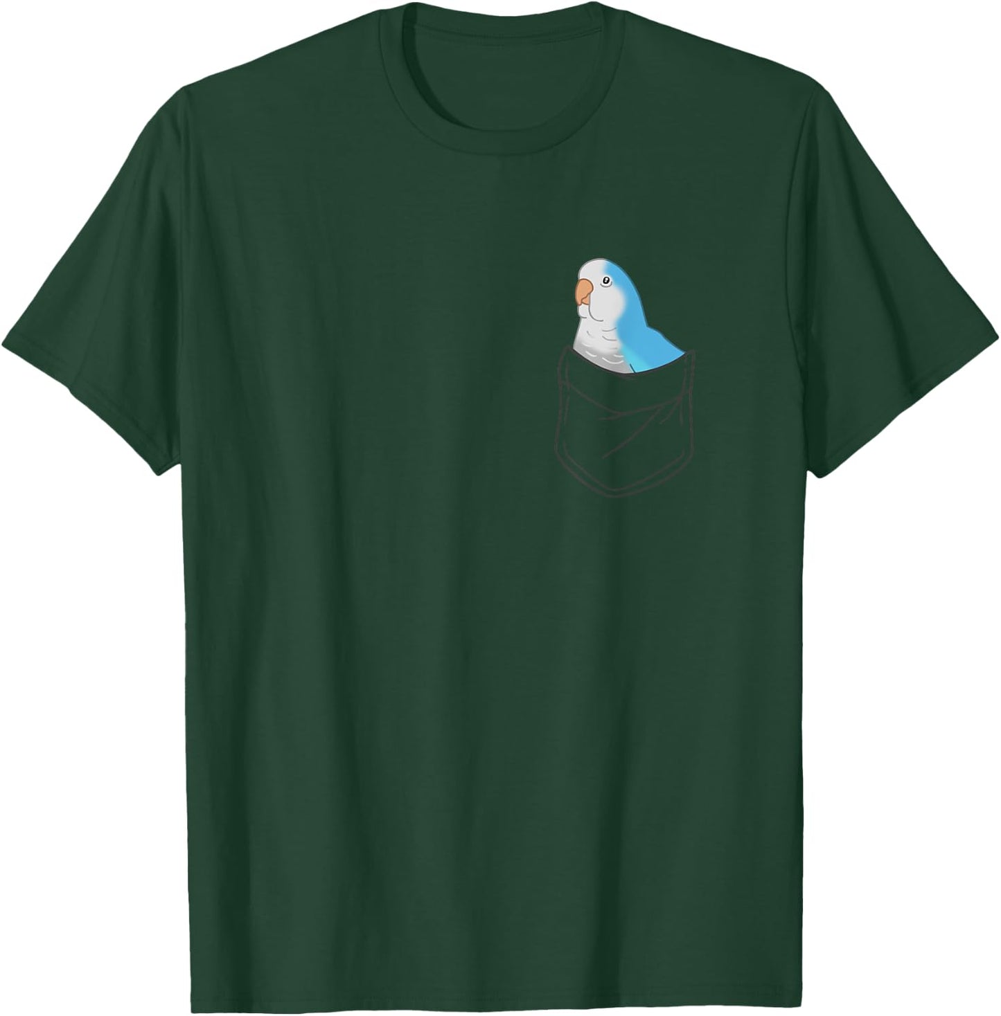 Pocket Quaker Parrot Cute Blue Monk Parakeet Birb Memes T-Shirt - T-Shirt | Forest