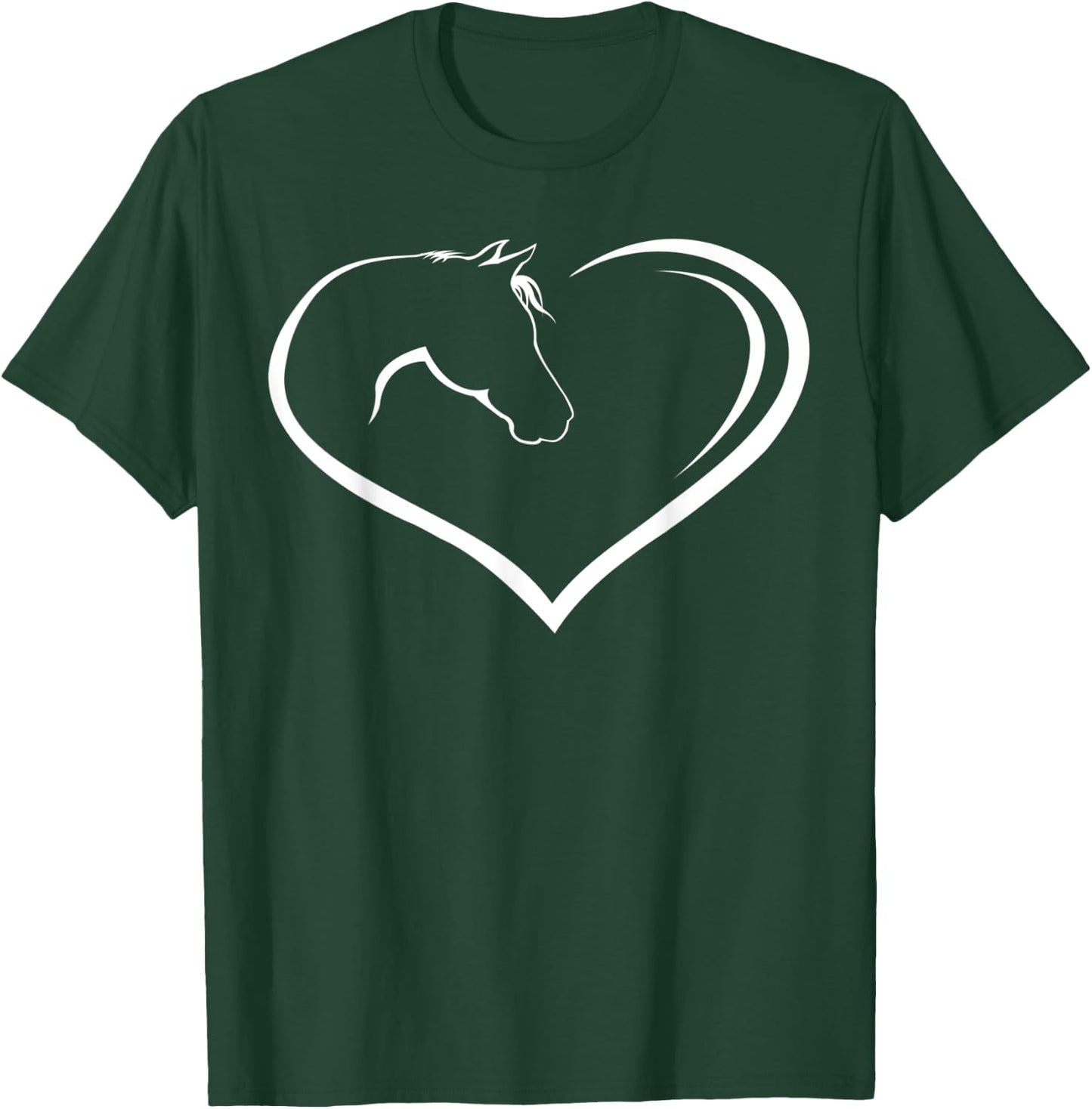 Horse love shirt heart with horse head for rider pony T-Shirt - T-Shirt | Forest