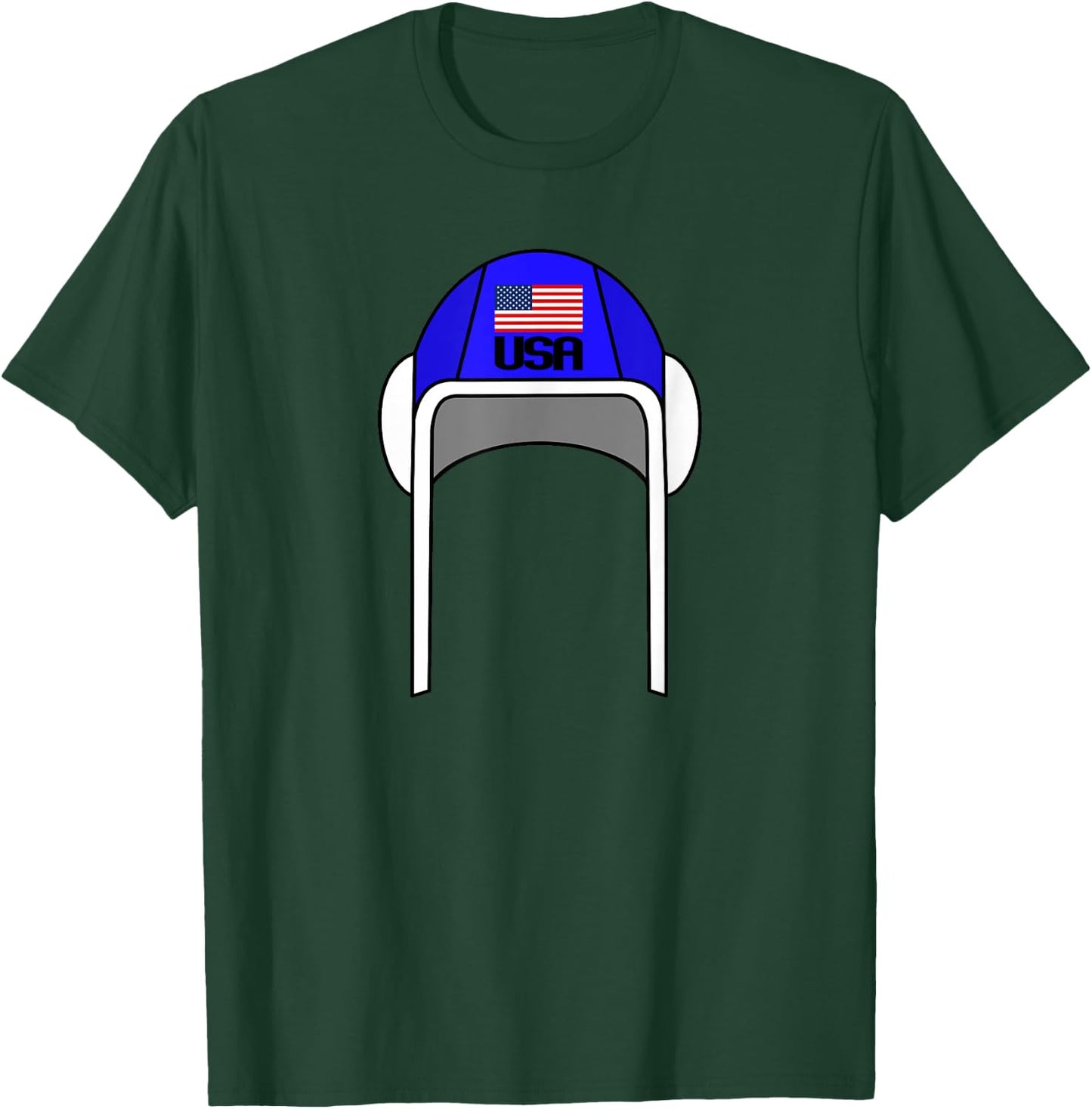 Water Polo Cap with USA Flag | Gift Player and Trainer T-Shirt - T-Shirt | Forest