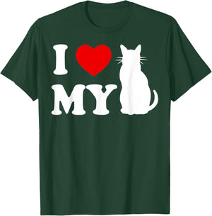 I Love Your Cats Pet Heart Cat Kitten Lover Valentines BF GF Men Women T-Shirt - T-Shirt | Forest