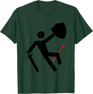 Dad Jokes Arrow To The Knee Warning Sign T-Shirt - T-Shirt | Forest