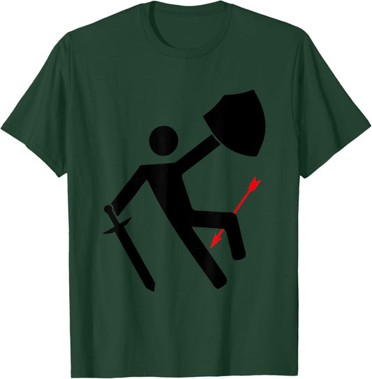 Dad Jokes Arrow To The Knee Warning Sign T-Shirt - T-Shirt | Forest