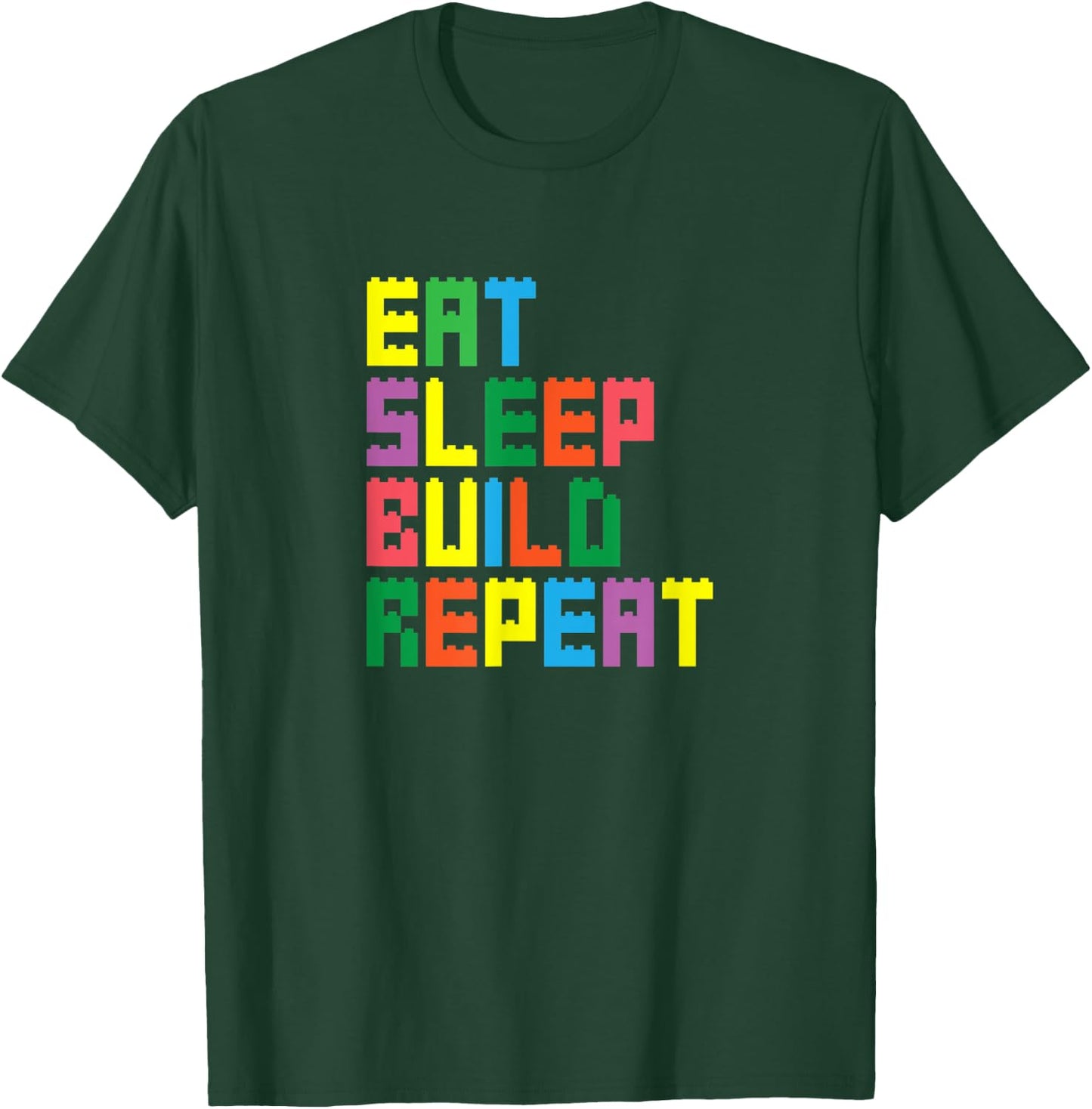 Brick Builder Funny Blocks Building Master Builder Toys Kids T-Shirt - T-Shirt | Forest
