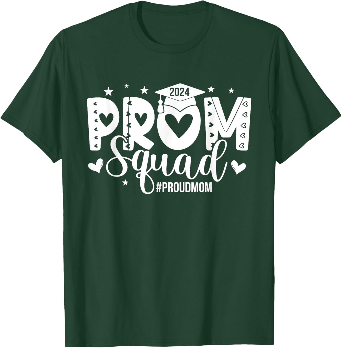 Vintage Prom Squad 2024 Proud Mom Graduation Class of 2024 T-Shirt - T-Shirt | Forest