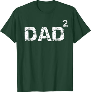 Father's Day Gift from Kids Dad of 2 Funny Dad Squared T-Shirt - T-Shirt | Forest