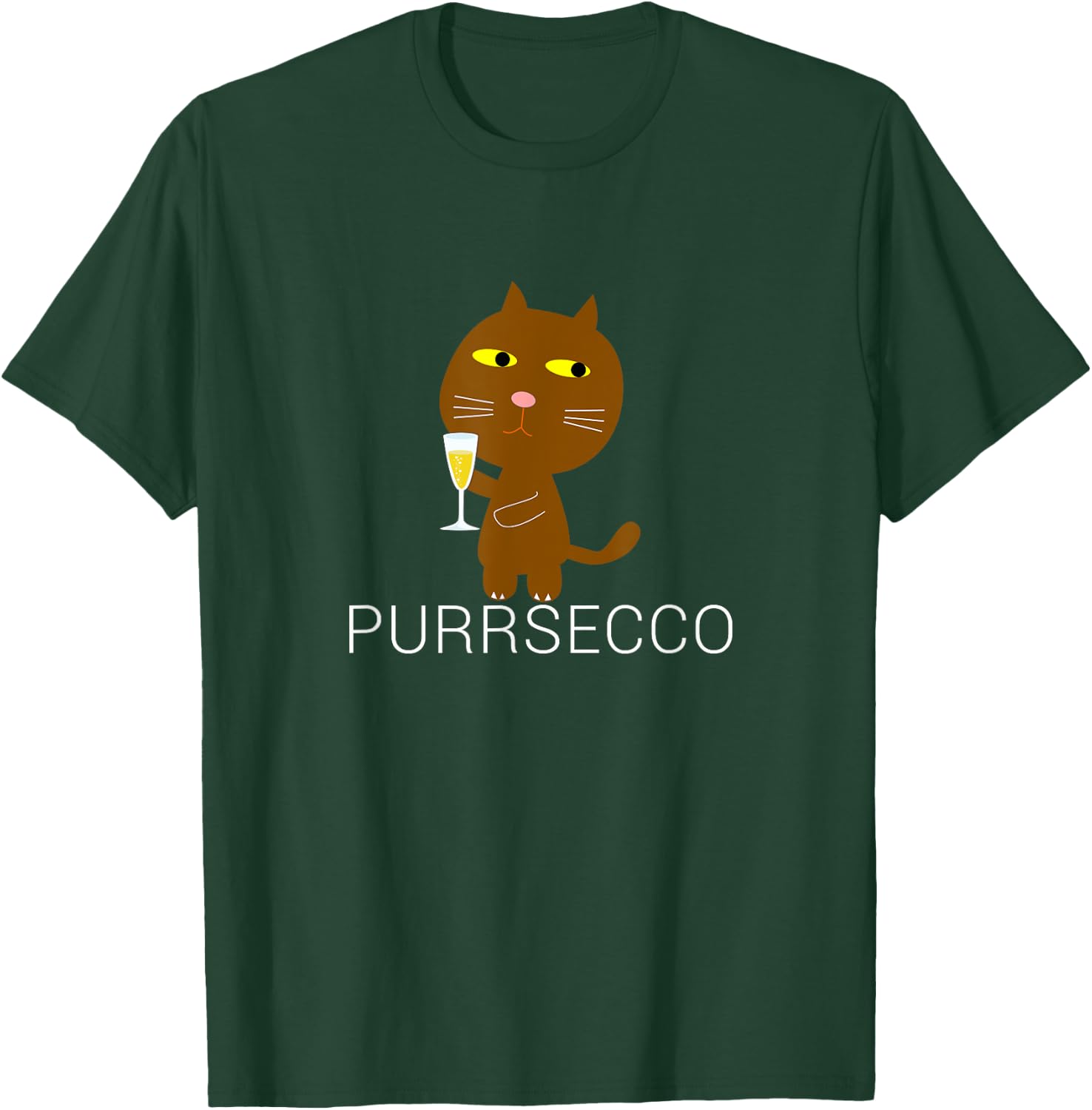 Funny Purrsecco Cat Prosecco Pun Drink Wine Drinking Gifts T-Shirt - T-Shirt | Forest