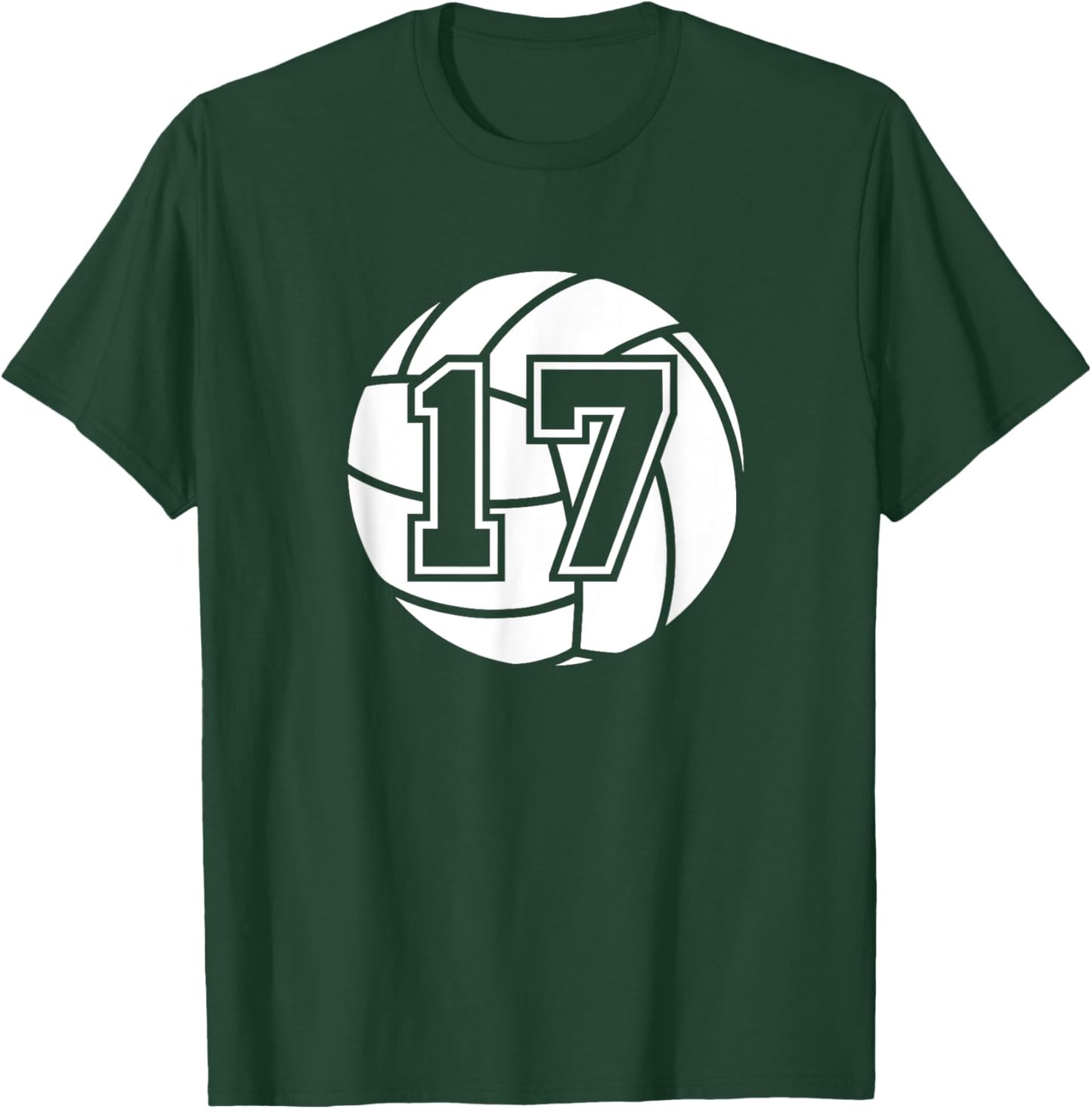 Volleyball Player #17 Volleyball Mom Dad Jersey Number 17 T-Shirt - T-Shirt | Forest