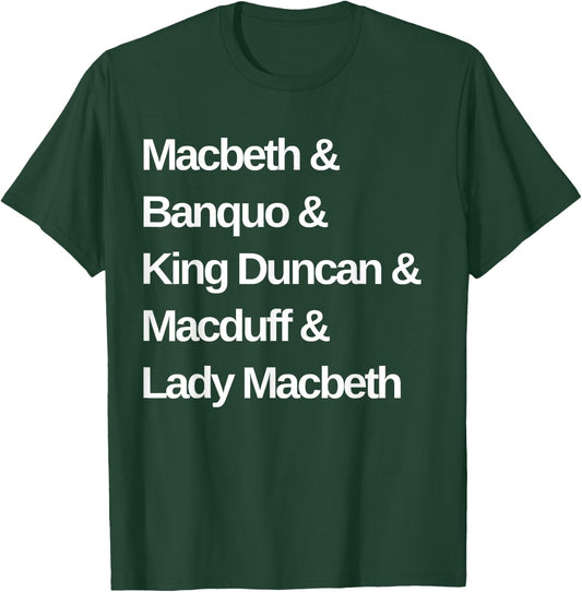 Macbeth Play Characters Shakespeare T-Shirt - T-Shirt | Forest