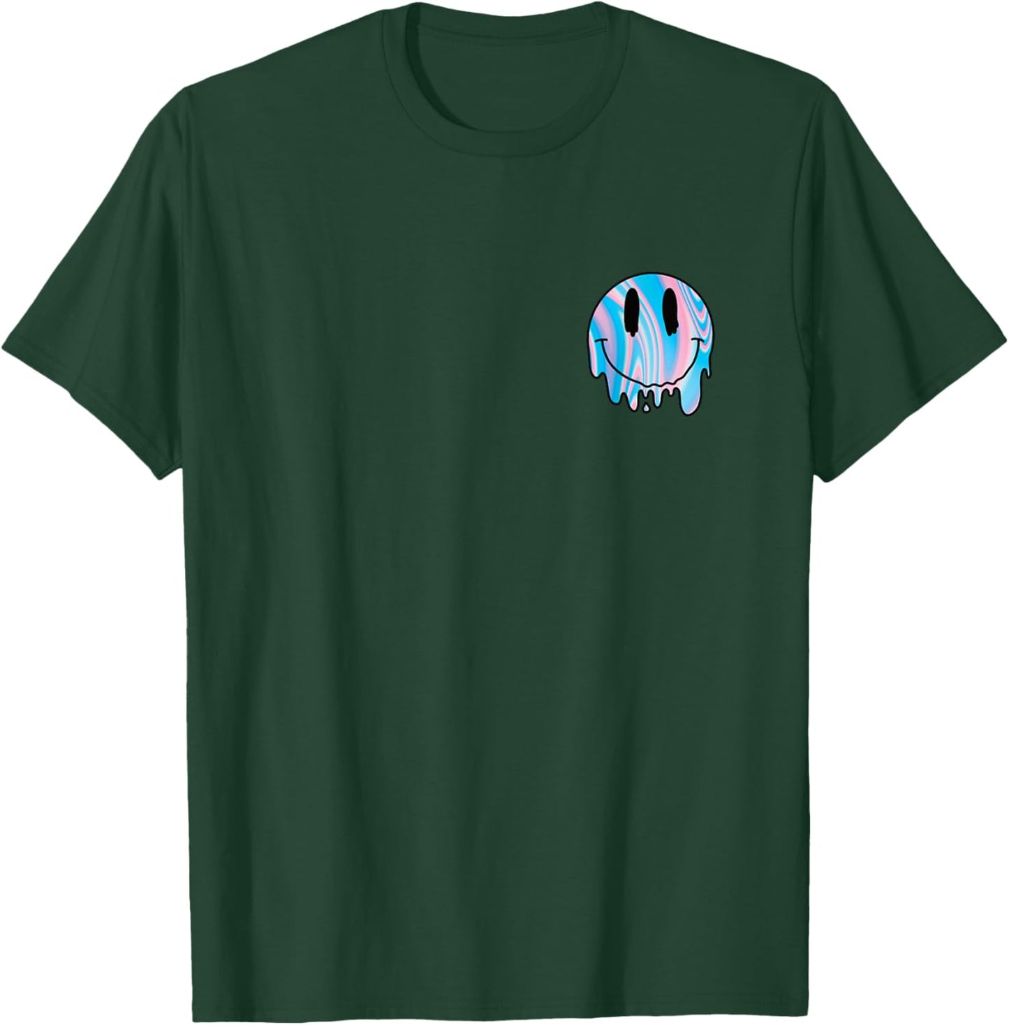 Melting Smile Funny Smiling Melted Dripping Happy Face Cute T-Shirt - T-Shirt | Forest