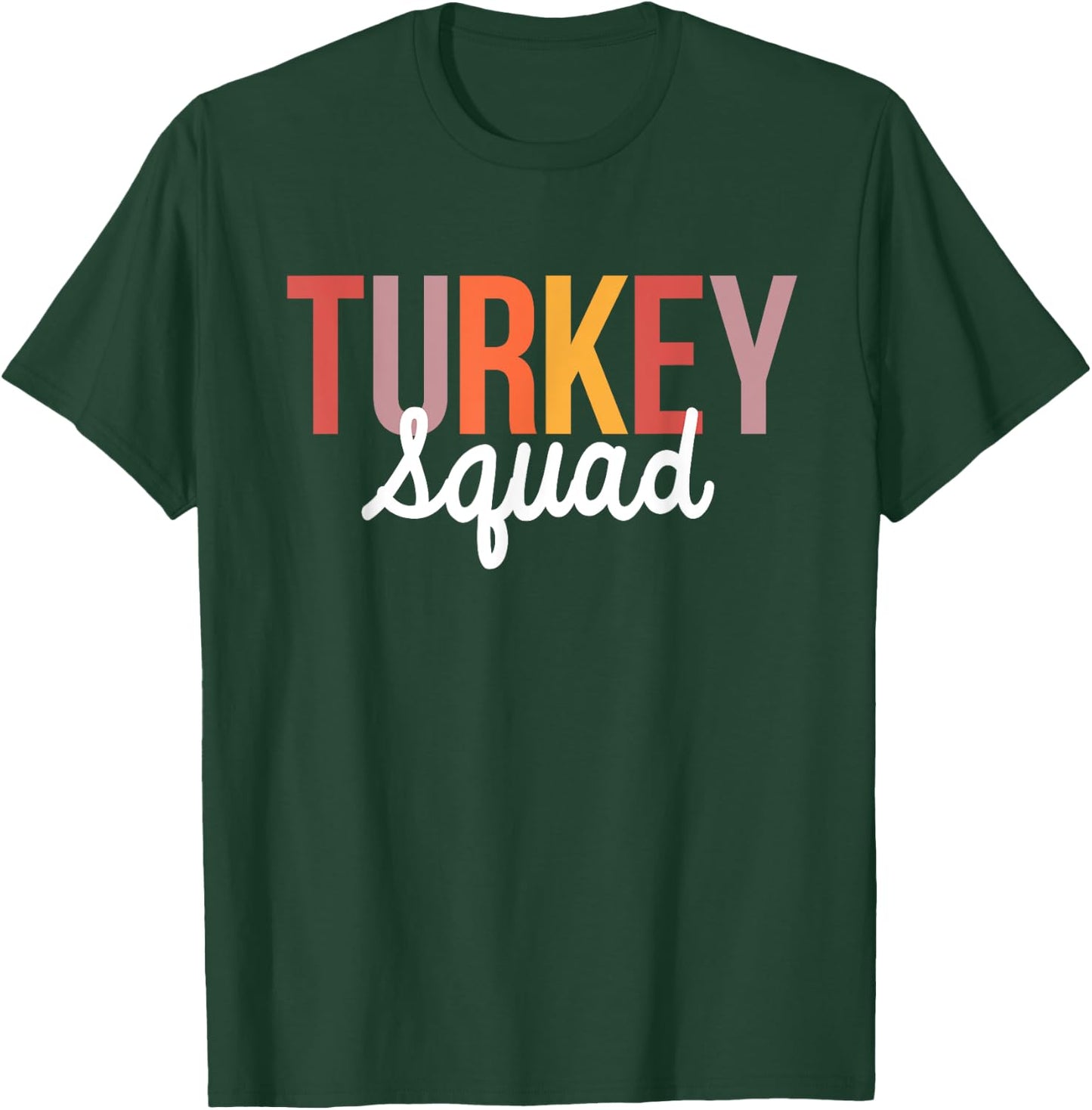 Retro Turkey Squad Funny Thanksgiving Family Matching Group T-Shirt - T-Shirt | Forest