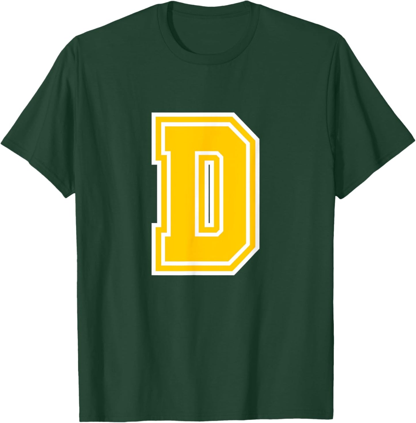Letter D Yellow Monogram Initial T-Shirt - T-Shirt | Forest