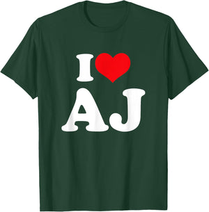 I Love AJ, I Heart AJ T-Shirt - T-Shirt | Forest