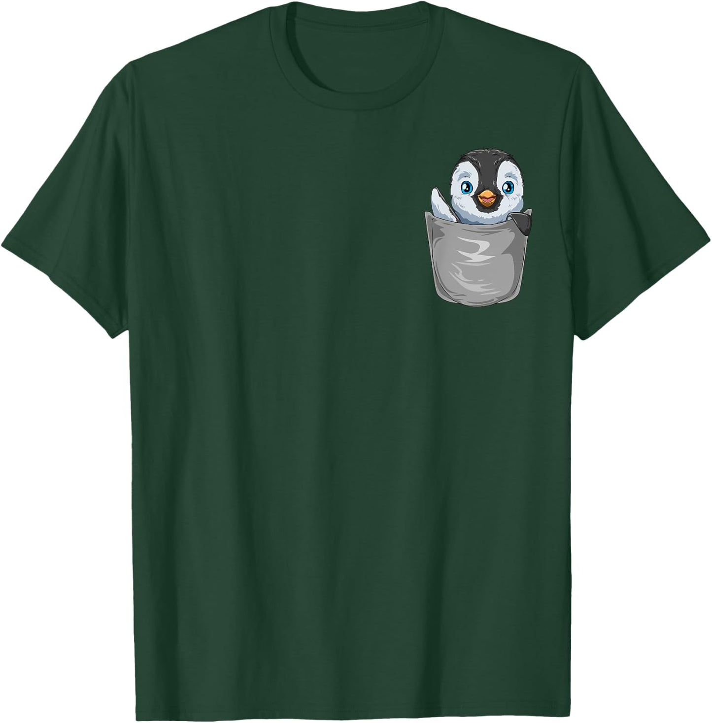Pocket Penguin Peeking Out Funny Penguin T-Shirt - T-Shirt | Forest