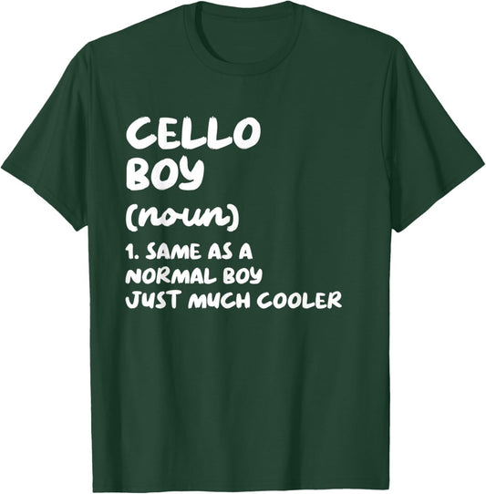 Cello Boy Definition Funny Musician T-Shirt - T-Shirt | Forest