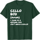 Cello Boy Definition Funny Musician T-Shirt - T-Shirt | Forest