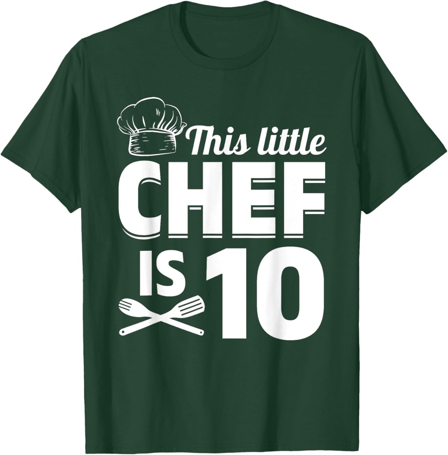 This Little Chef Is 10 Cook Chef Birthday Chef Kid Cook Chef T-Shirt - T-Shirt | Forest