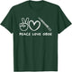 Peace, Love And Oboe Retro Oboe Lover -Adults Black Cotton Blend Short Sleeve Classic Fit Small T-Shirt - T-Shirt | Forest