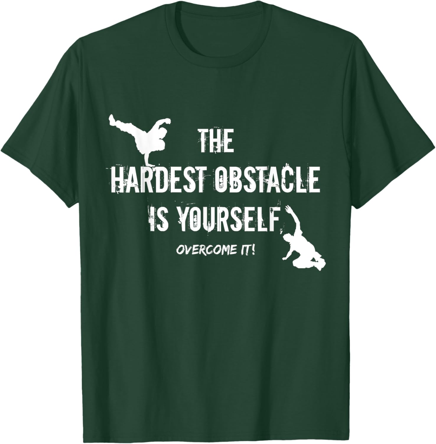 Hardest Obstacle Is Yourself Free Running Parkour Boys Men T-Shirt - T-Shirt | Forest
