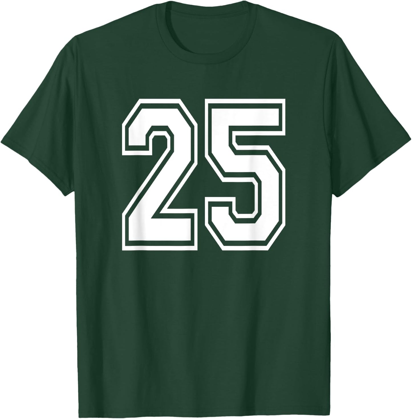 Number 25 Birthday Gift Sports Player Team Numbered Jersey T-Shirt - T-Shirt | Forest
