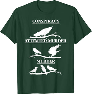 Crows Play on Words - Clever Murder Mystery - Conspiracy T-Shirt - T-Shirt | Forest
