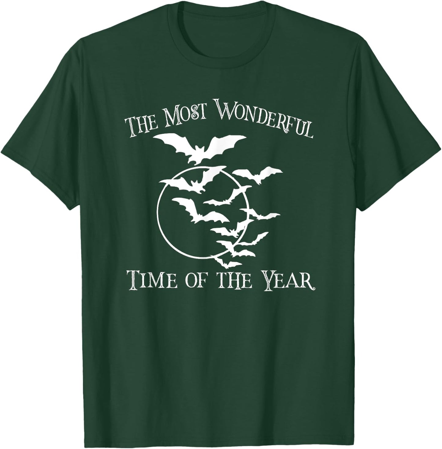 Most Wonderful Time of Year Funny Halloween Bats Full Moon T-Shirt - T-Shirt | Forest