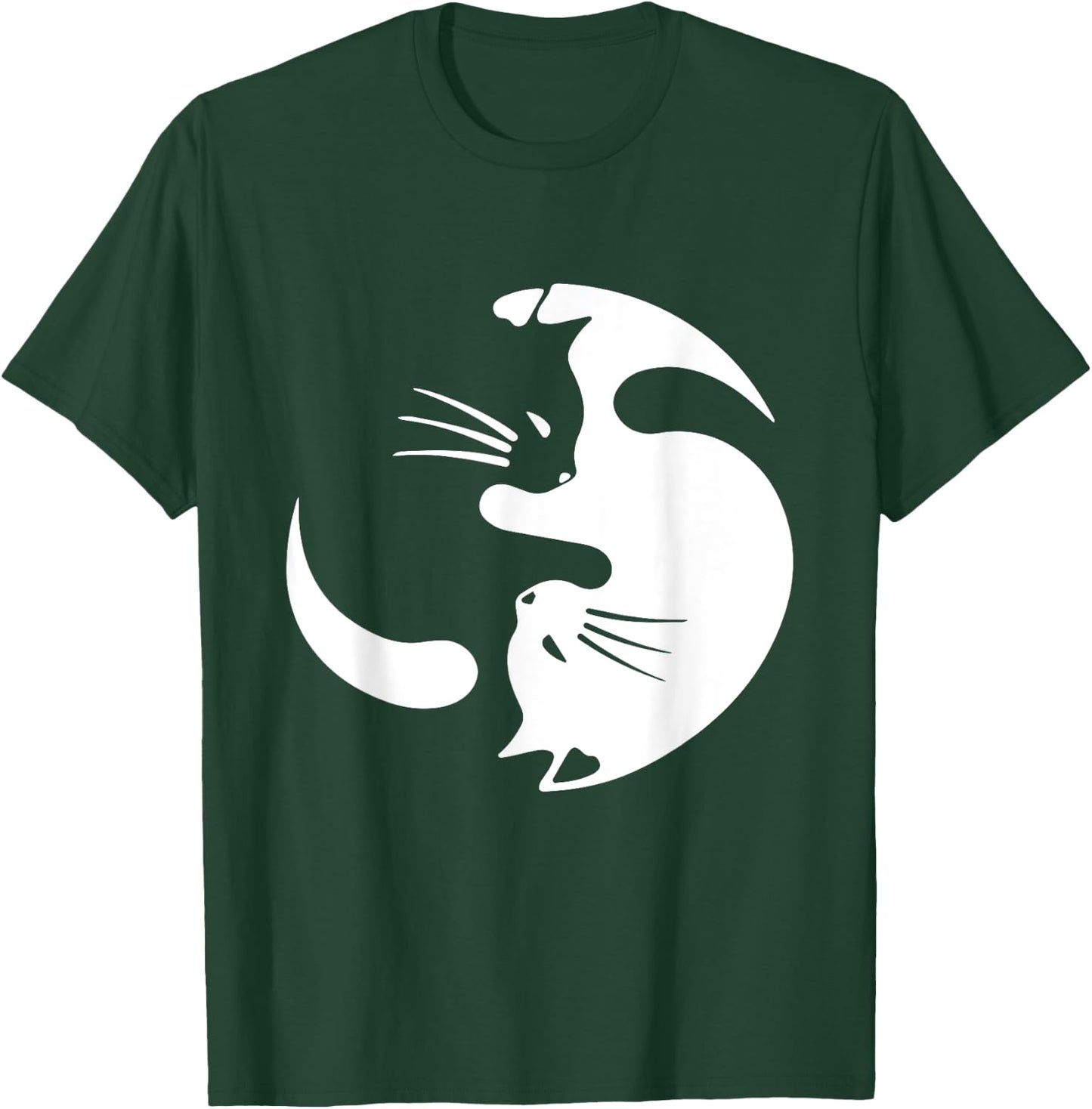 Yin Yang Cat Symbol Cute Black and White Cat Kitty Halloween T-Shirt - T-Shirt | Forest