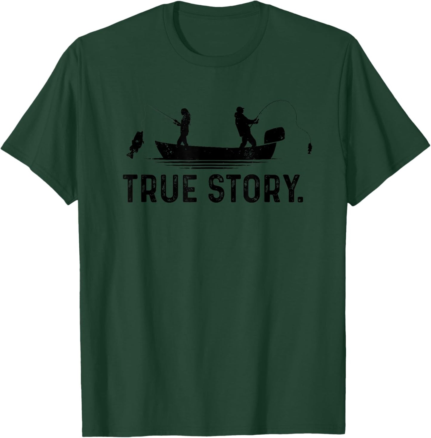 Funny Fishing Couple Men Women T-Shirt - T-Shirt | Forest