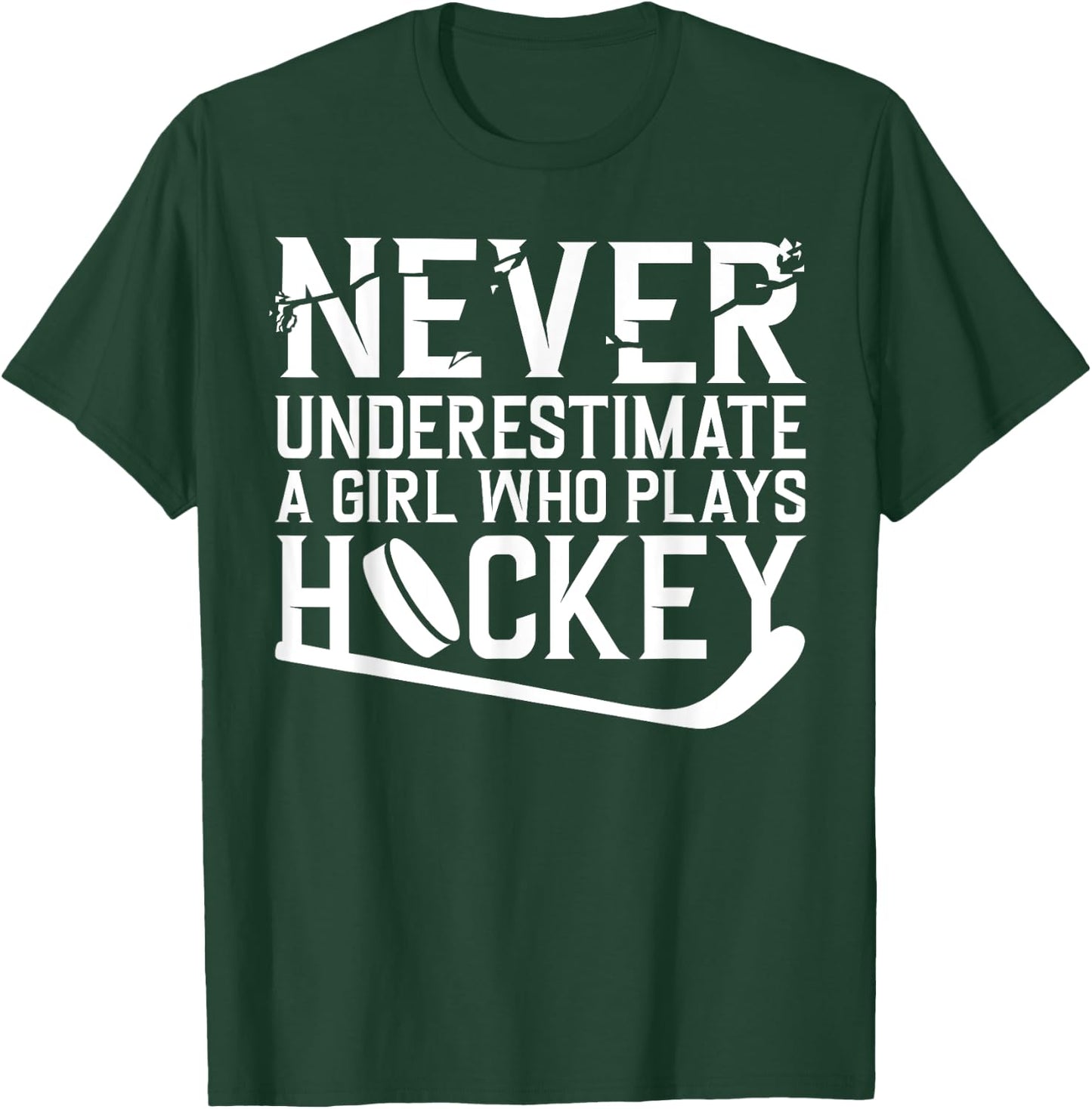 Funny Hockey Girls Ice Hockey Player Hockey Lovers T-Shirt - T-Shirt | Forest