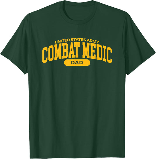 Proud Combat Medic Dad T-Shirt - T-Shirt | Forest