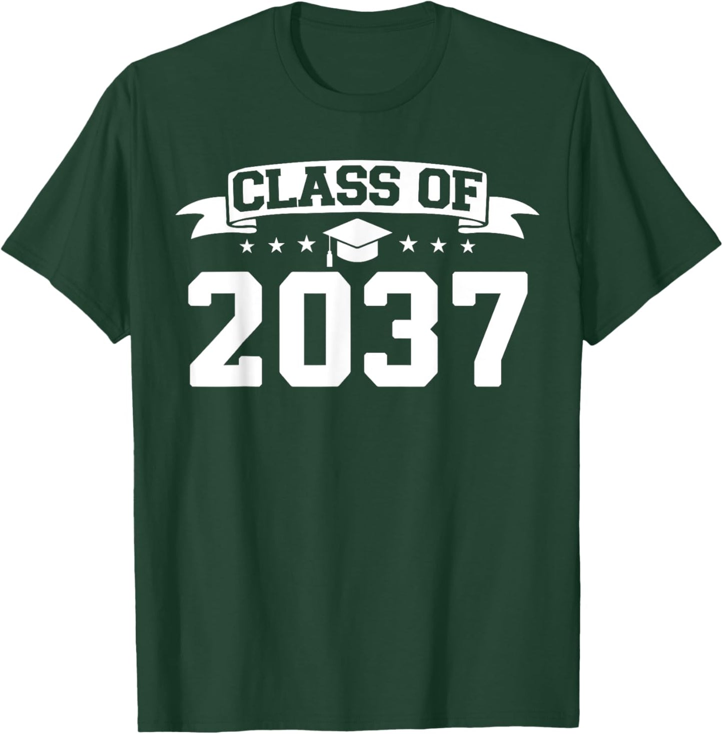 Class of 2037 Grow With Me Graduation First Day of School T-Shirt - T-Shirt | Forest