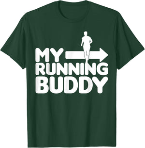 My Running Buddy - Funny Friends Set 1/2 pointing right T-Shirt - T-Shirt | Forest