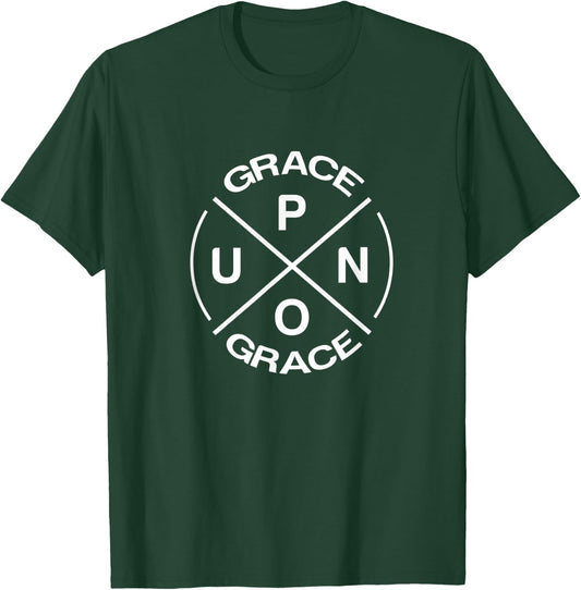Grace Upon Grace Christian Religious Bible Verse Quote T-Shirt - T-Shirt | Forest