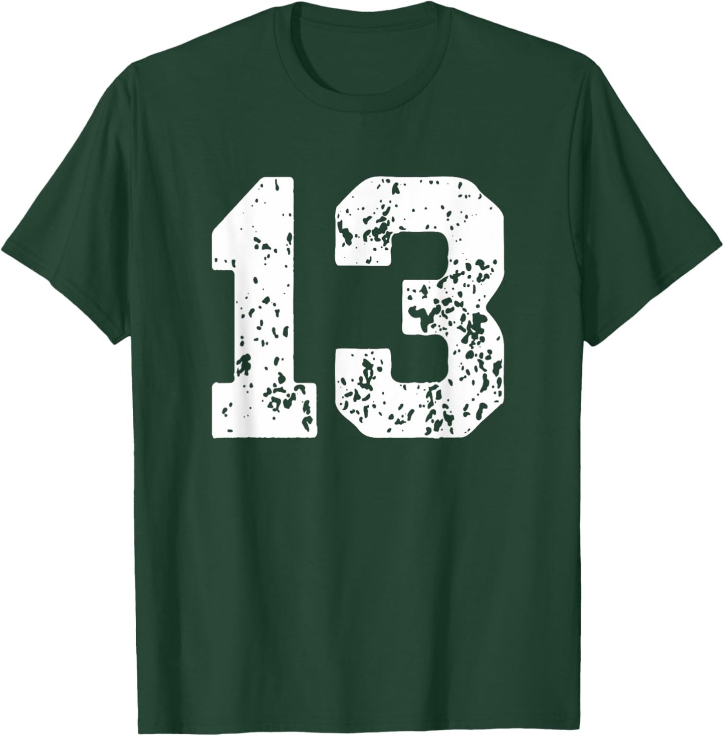Number 13 White Best Classic College Style Birthday Funny T-Shirt - T-Shirt | Forest